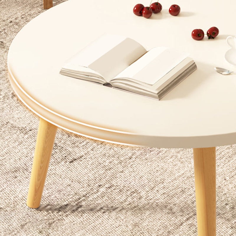 3 Legs 1 Single Coffee Table with Wood Accents Modern Round Cocktail Table