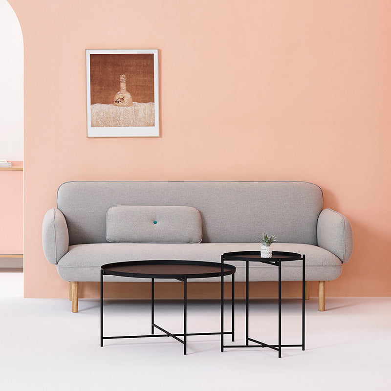 Modern Cross Legs Ironcraft Round Top Coffee Table/Nesting Tables