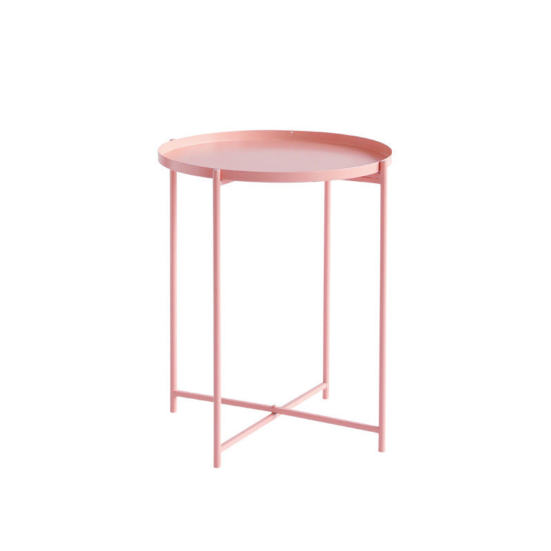 Modern Cross Legs Ironcraft Round Top Coffee Table/Nesting Tables