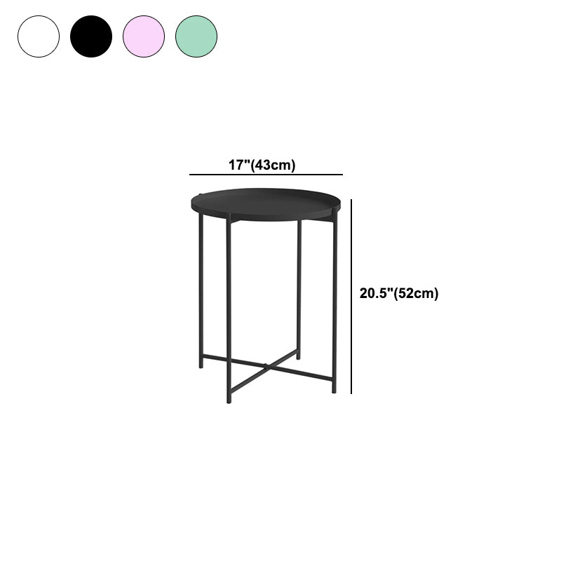 Modern Cross Legs Ironcraft Round Top Coffee Table/Nesting Tables