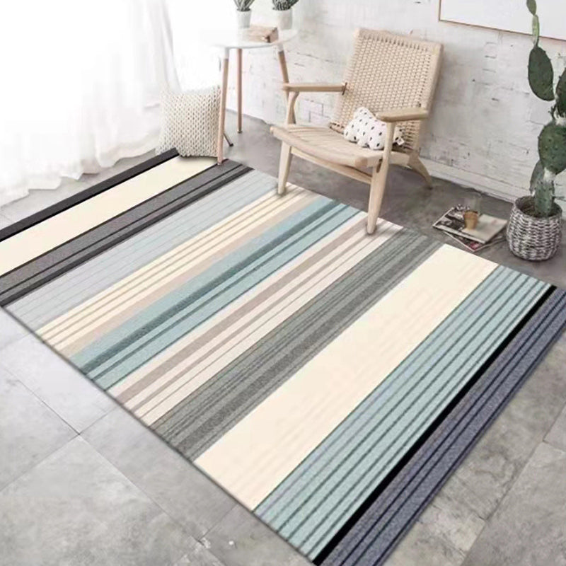 White Lozenge Rug Polyester Casual Indoor Rug Washable Rug for Home Decor