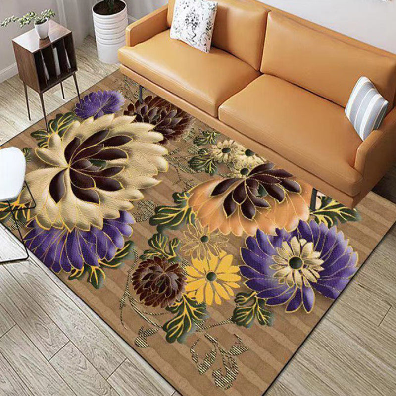Red Luxury Carpet Polyester Graphic Carpet Stain Resistant Carpet for Home Decor