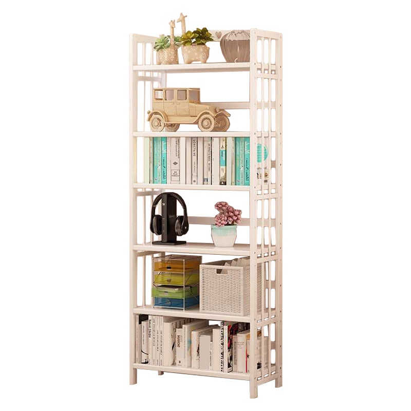 White Manufactured Etagere Bookshelf Modern Open Vertical Bookcase
