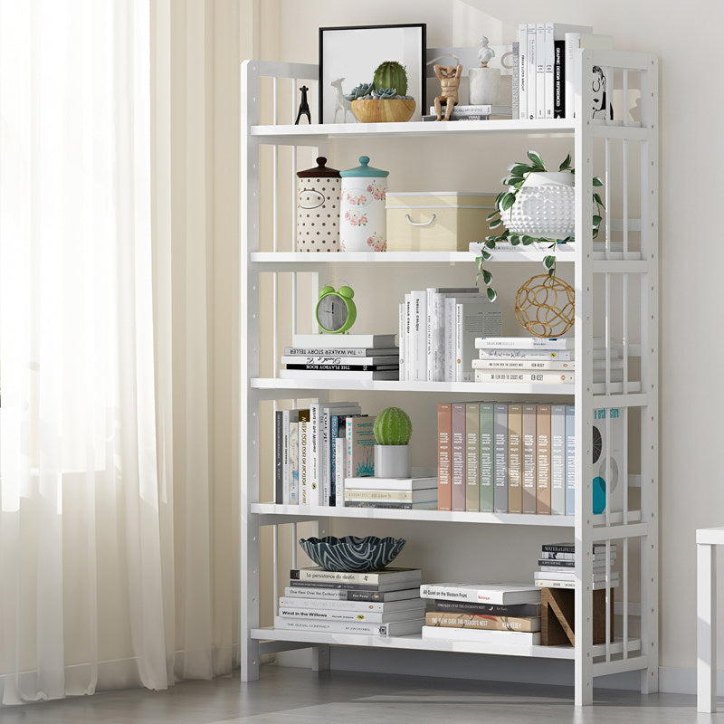 Contemporary Manufactured Wood Etagere Bookshelf Vertical Open Bookcase