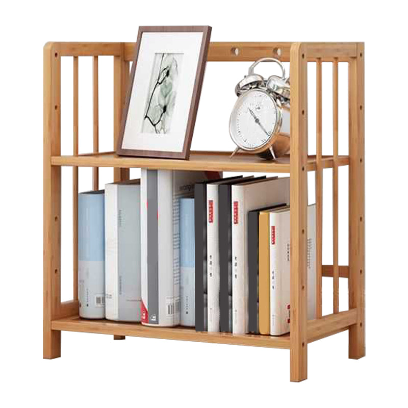 Manufactured Wood Etagere Bookshelf Natural Modern Open Bookcase for Classroom