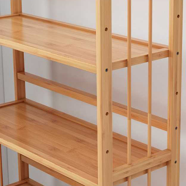 Manufactured Wood Etagere Bookshelf Natural Modern Open Bookcase for Classroom