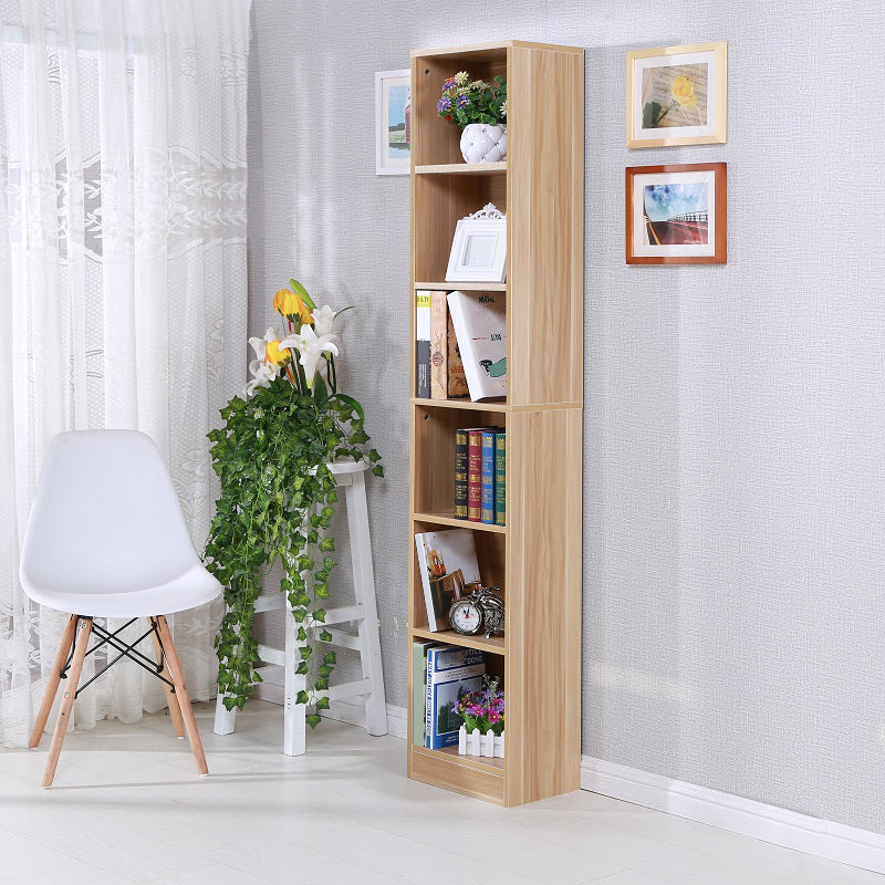 71"H x 9.45"W Bookcase Contemporary Style Closed Back Bookshelf for Home Office