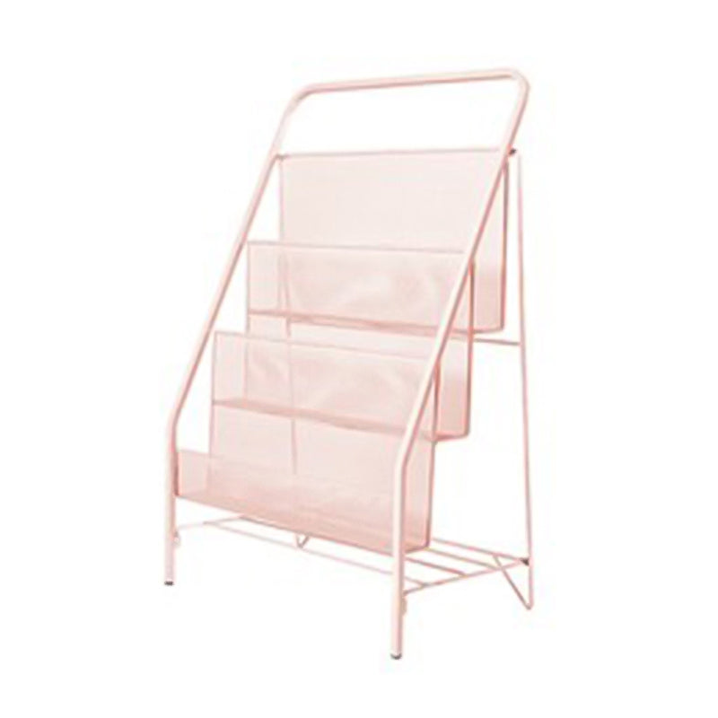 Closed Back Iron Ladder Bookshelf Contemporary Vertical Bookcase