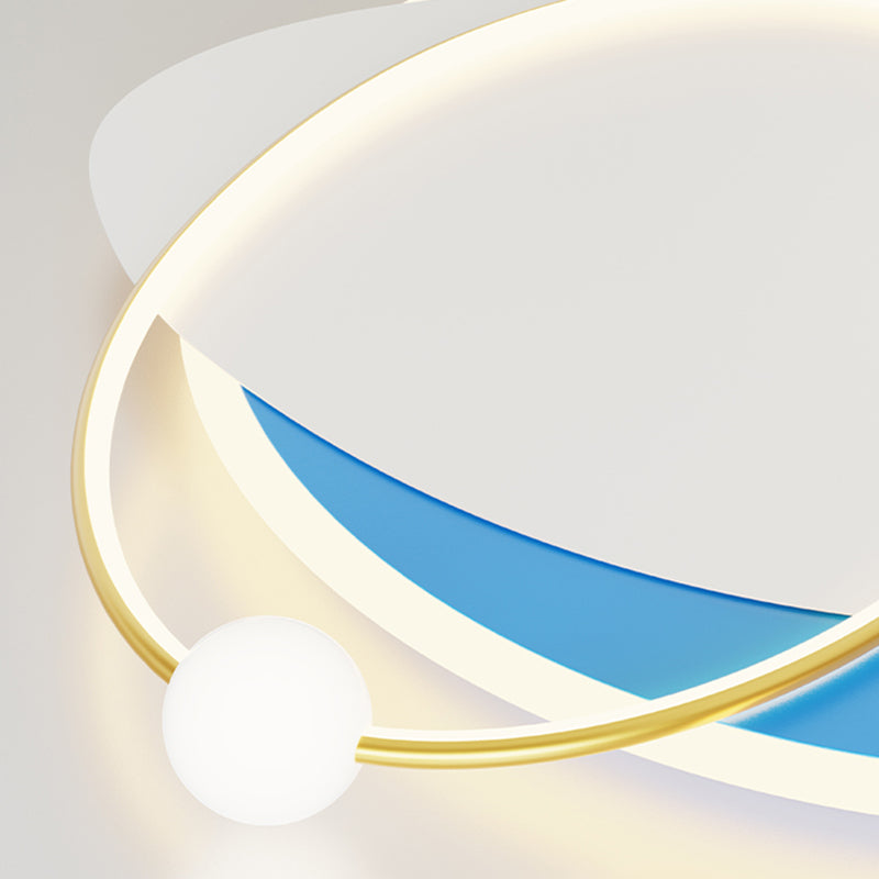 Geometry Shape Ceiling Light Fixtures Modern Style Metal 4 Light Ceiling Mounted Lights