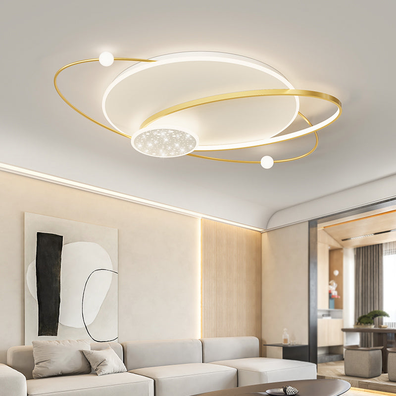 Geometry Shape Ceiling Light Fixtures Modern Style Metal 5 Light Ceiling Mounted Lights