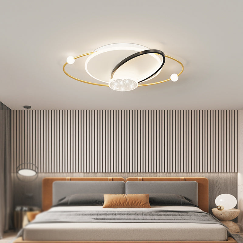 Geometry Shape Ceiling Light Fixtures Modern Style Metal 5 Light Ceiling Mounted Lights