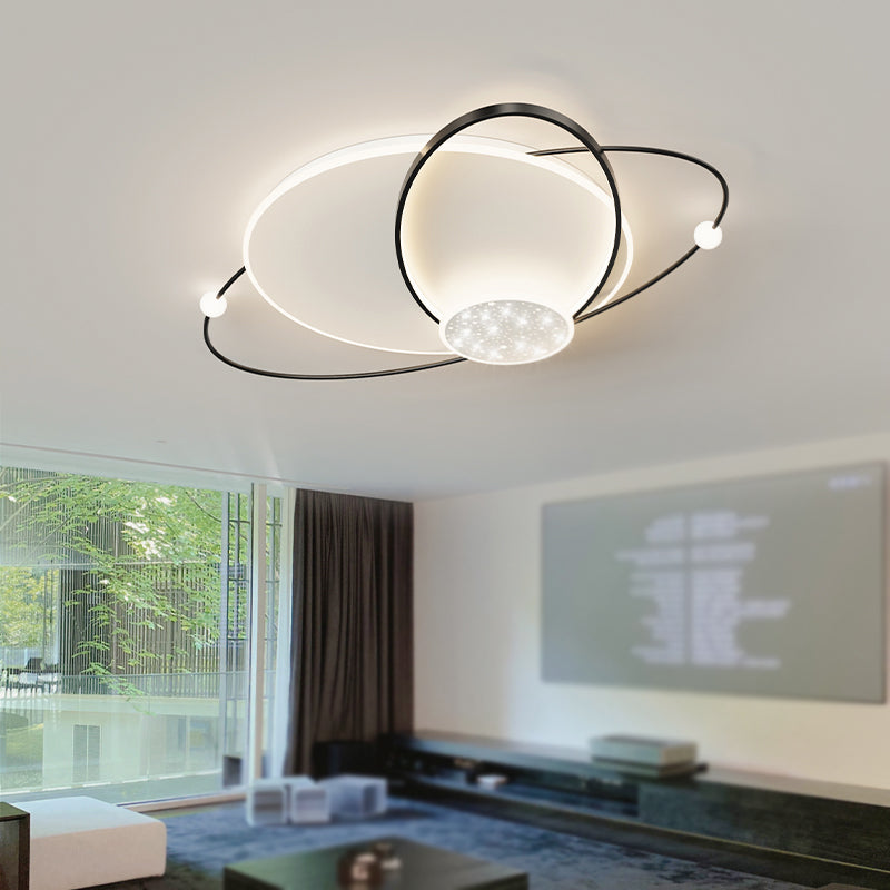Geometry Shape Ceiling Light Fixtures Modern Style Metal 5 Light Ceiling Mounted Lights