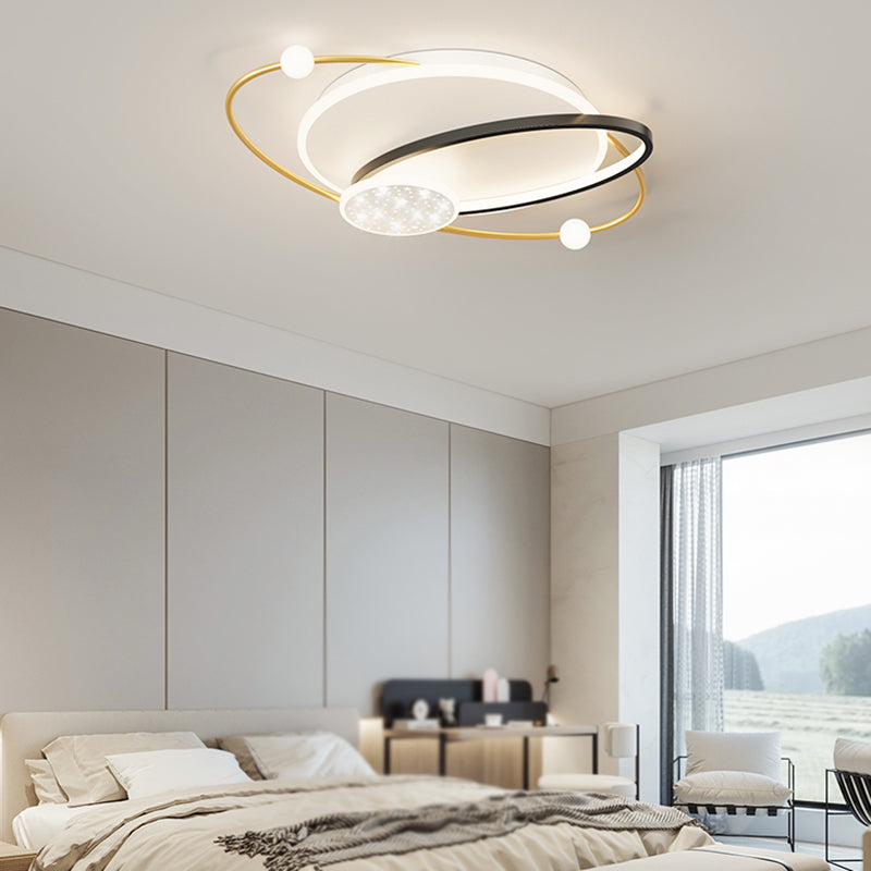 Geometry Shape Ceiling Light Fixtures Modern Style Metal 5 Light Ceiling Mounted Lights