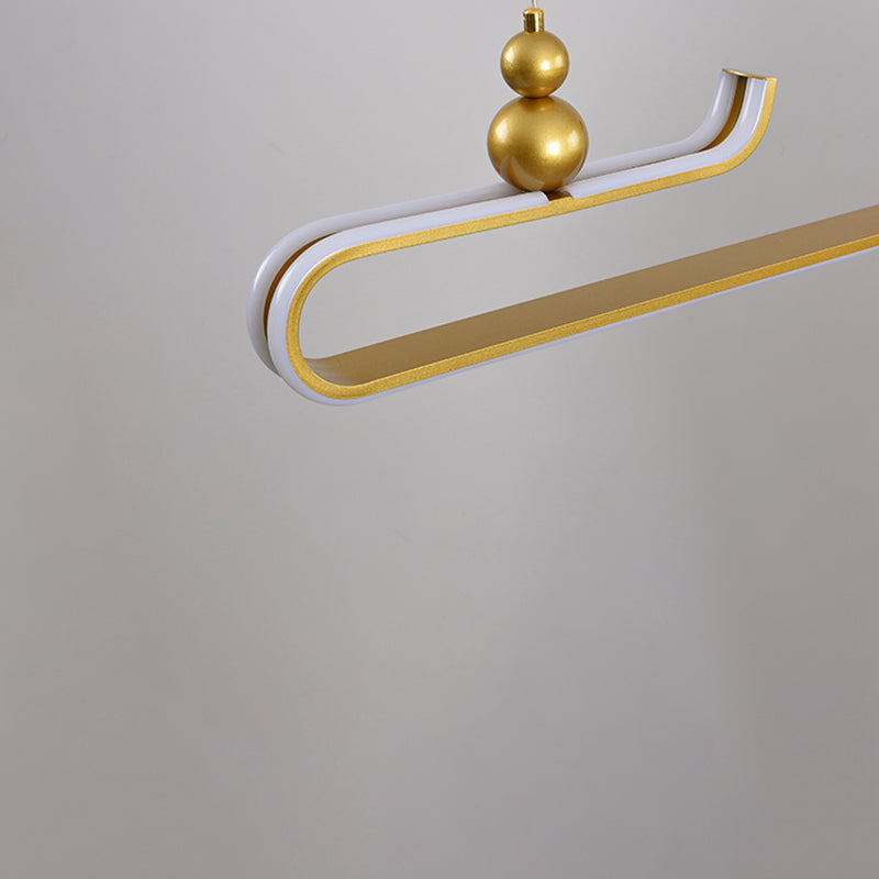 Modern Aluminum Island Light Fixtures Geometry 2-Light Restaurant LED Hanging Lamps