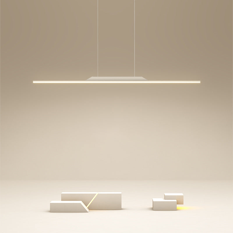 Modern Metal Island Light Straight LED Island Pendant for Dining Room