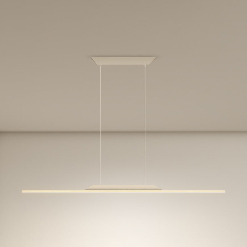 Modern Metal Island Light Straight LED Island Pendant for Dining Room