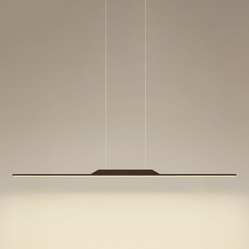 Modern Metal Island Light Straight LED Island Pendant for Dining Room