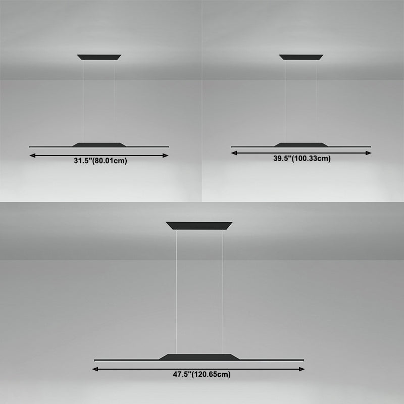 Modern Metal Island Light Straight LED Island Pendant for Dining Room