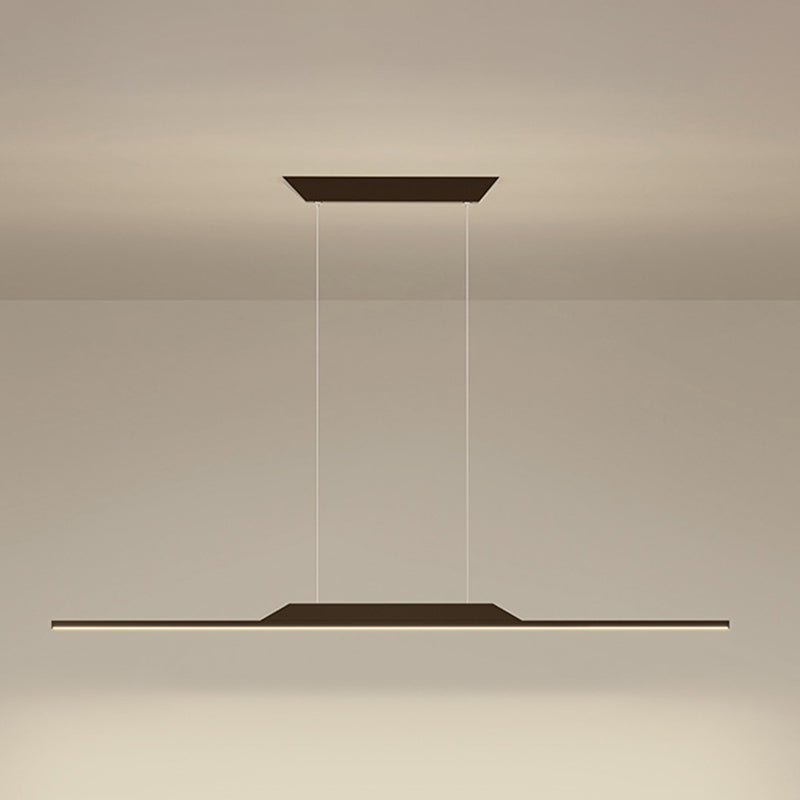 Modern Metal Island Light Straight LED Island Pendant for Dining Room