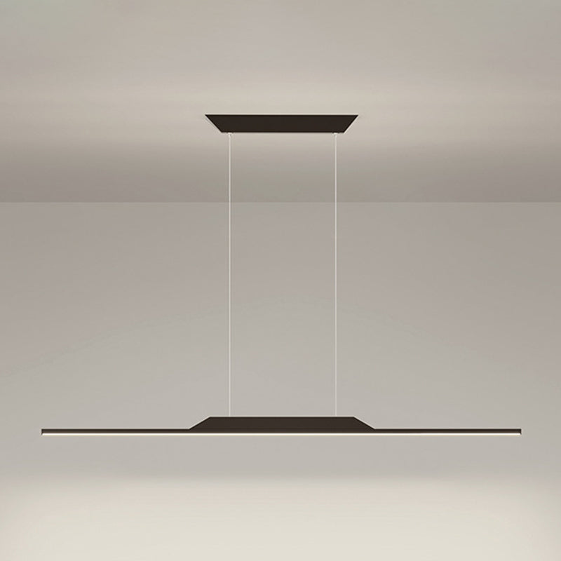 Modern Metal Island Light Straight LED Island Pendant for Dining Room