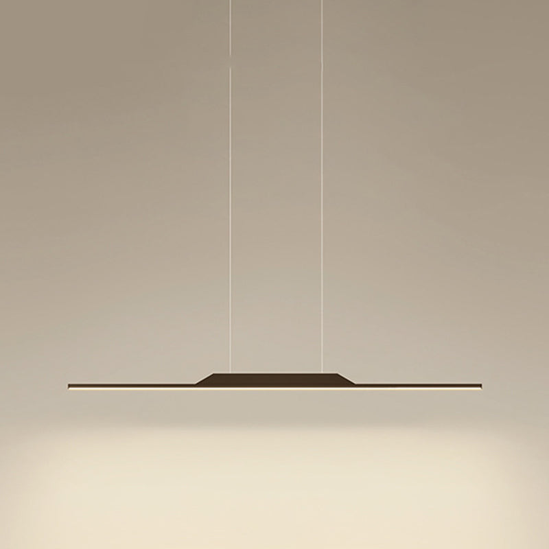 Modern Metal Island Light Straight LED Island Pendant for Dining Room