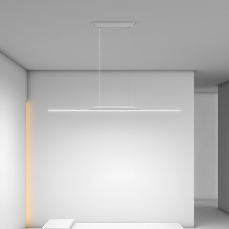 Modern Metal Island Light Straight LED Island Pendant for Dining Room