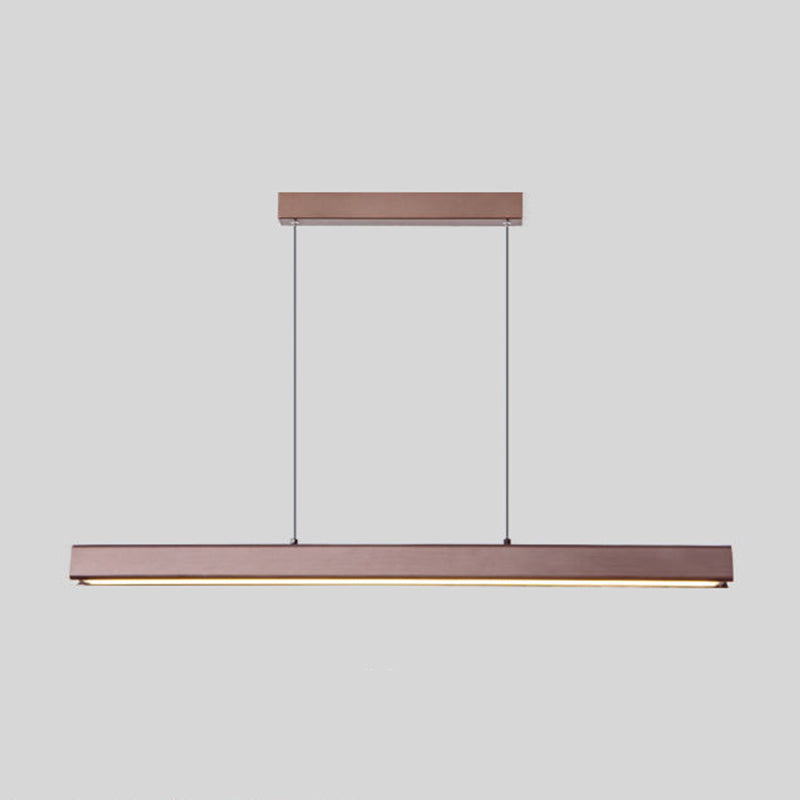 Modern Straight Island Light Aluminum LED Island Pendant for Dining Room