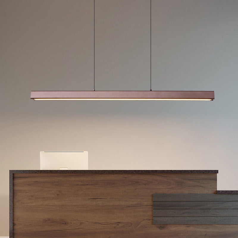 Modern Straight Island Light Aluminum LED Island Pendant for Dining Room