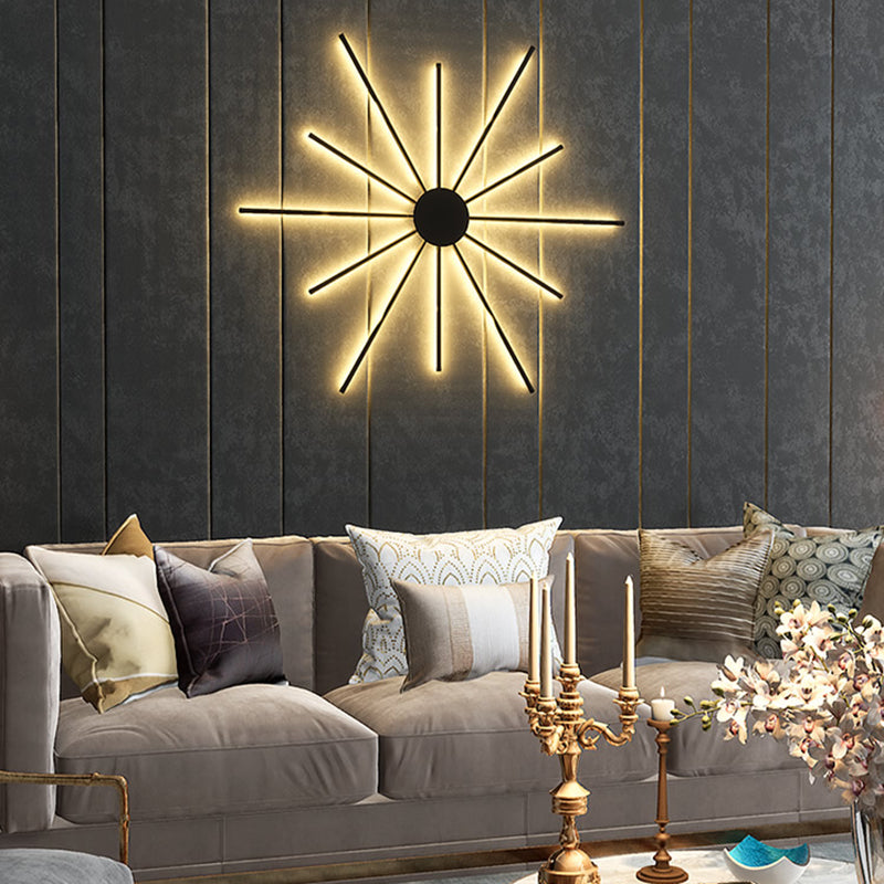 Postmodern Metal Black Wall Sconce Multi Light Led Wall Mounted Light for Bedroom