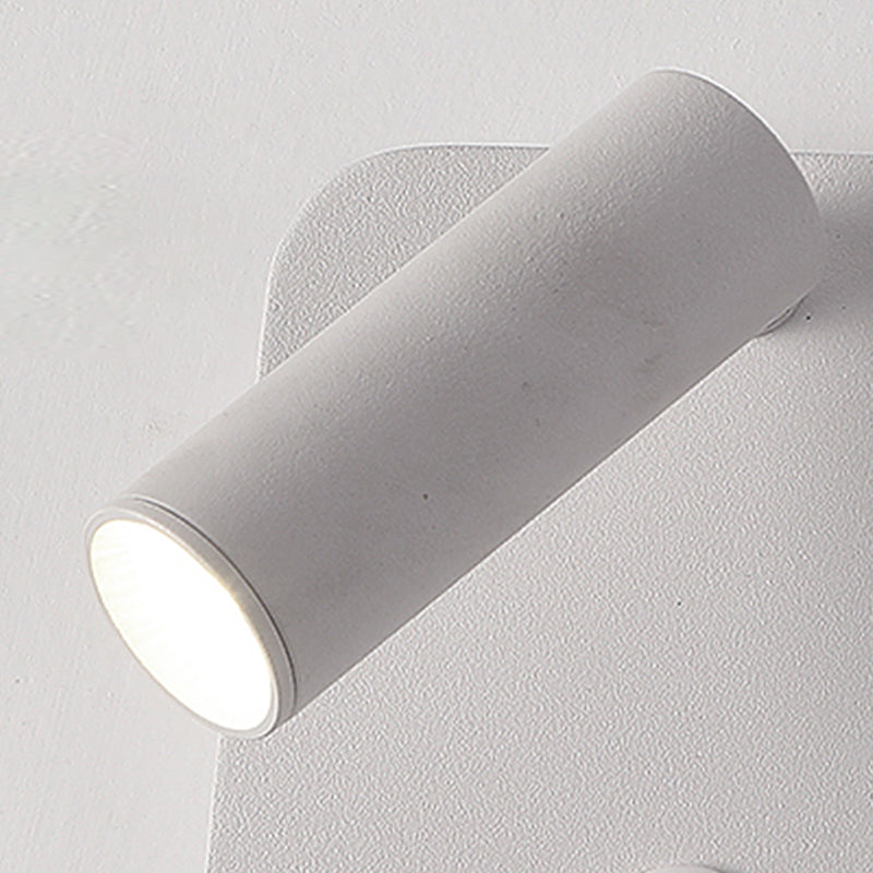 Modern Metal Wall Light Square 4" Wide Reading Wall Sconce with Switch for Bedroom