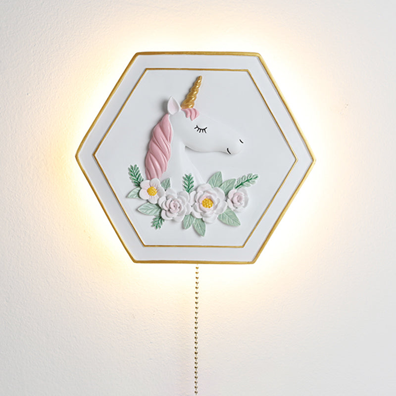Modern Style Hexagonal Shape Wall Sconce Metal 1 Light Wall Lighting for Bedroom