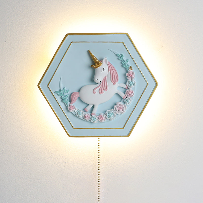Modern Style Hexagonal Shape Wall Sconce Metal 1 Light Wall Lighting for Bedroom