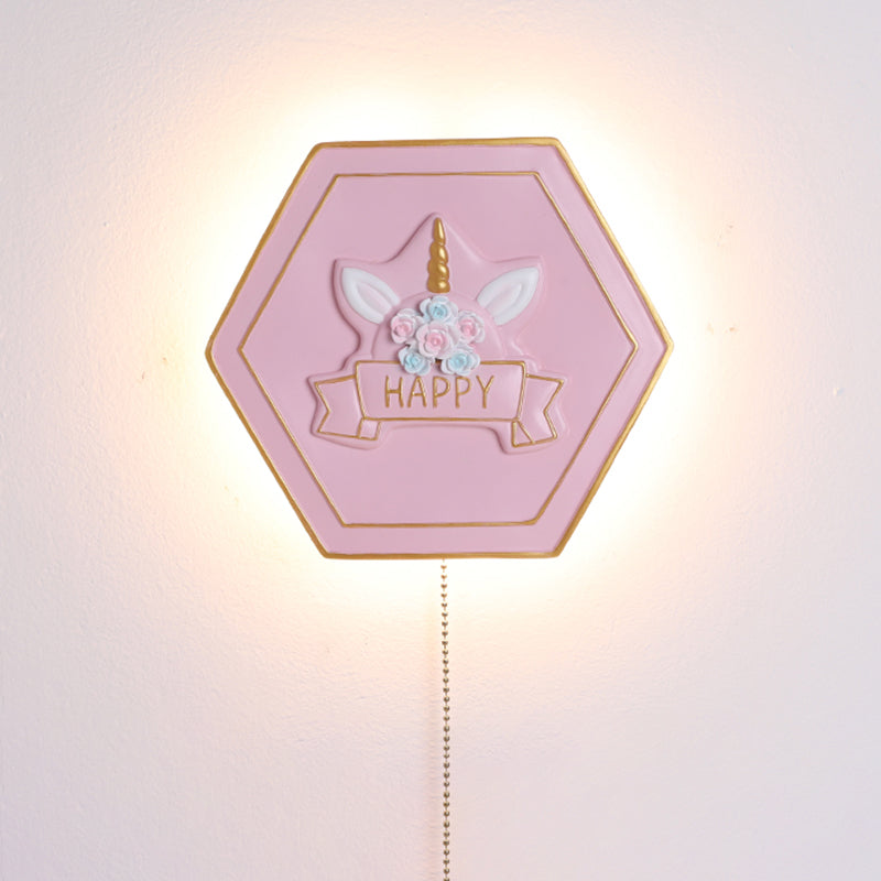 Modern Style Hexagonal Shape Wall Sconce Metal 1 Light Wall Lighting for Bedroom