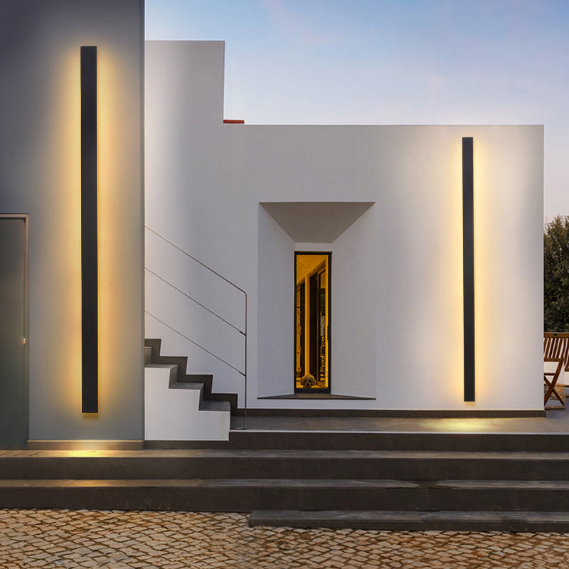 Nordic Style Iron Wall Light Strip Shape Wall Lamp with Acrylic Shade for Outdoor