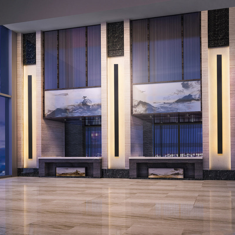 Nordic Style Iron Wall Light Strip Shape Wall Lamp with Acrylic Shade for Outdoor