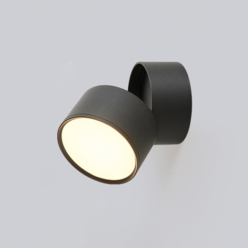 Modern Simple Aluminum Wall Light Cylinder Shape Rotatable Wall Lamp for Living Room