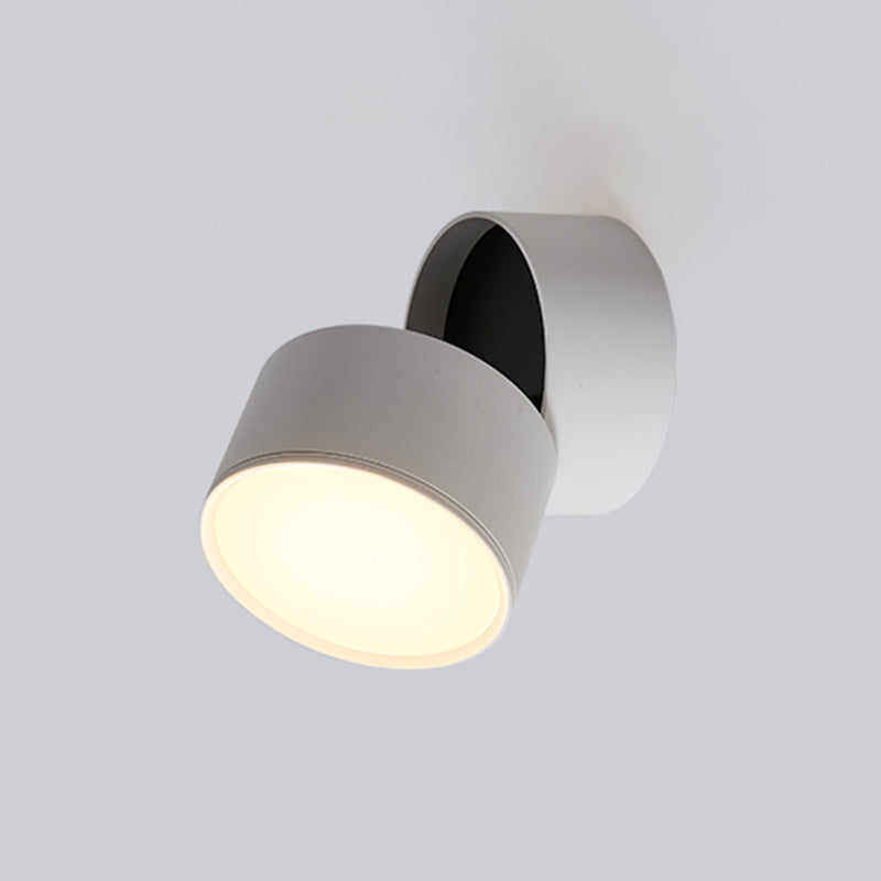 Modern Simple Aluminum Wall Light Cylinder Shape Rotatable Wall Lamp for Living Room