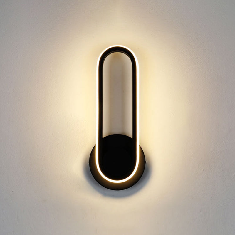Modern Simple Iron Wall Light Ellipse Shape LED Rotatable Wall Lamp for Living Room