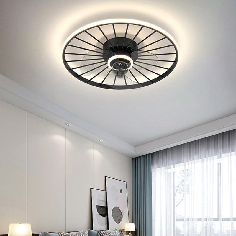 Contemporary Geometric Fan Light Metal LED Flush Mount Light for Living Room