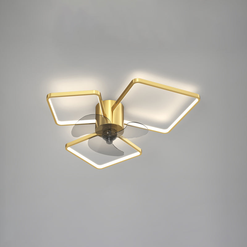 Contemporary Geometric Fan Light Metal LED Flush Mount Light for Living Room