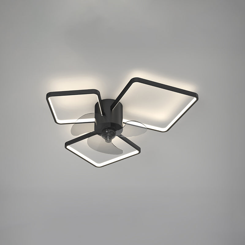 Contemporary Geometric Fan Light Metal LED Flush Mount Light for Living Room