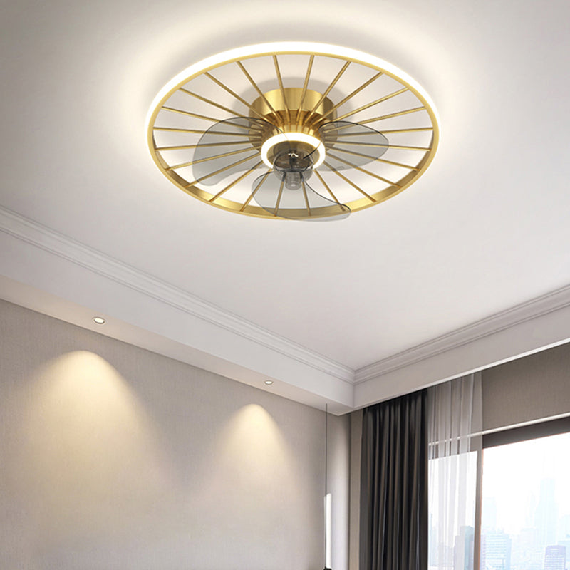 Contemporary Geometric Fan Light Metal LED Flush Mount Light for Living Room