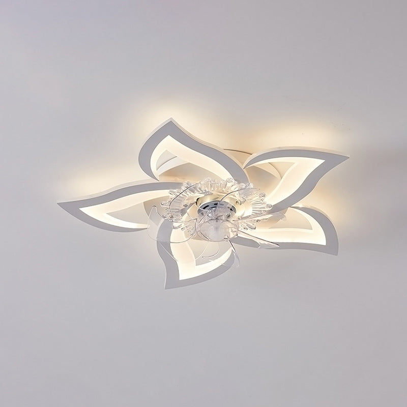 Modern Style Ceiling Fan Lamp LED Ceiling Mount Light with Acrylic Shade for Bedroom