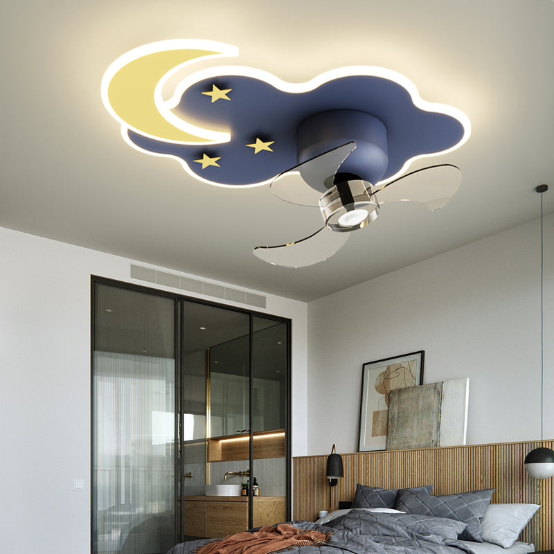 Contemporary Geometric Fan Light Metal LED Flush Mount Light for Bedroom