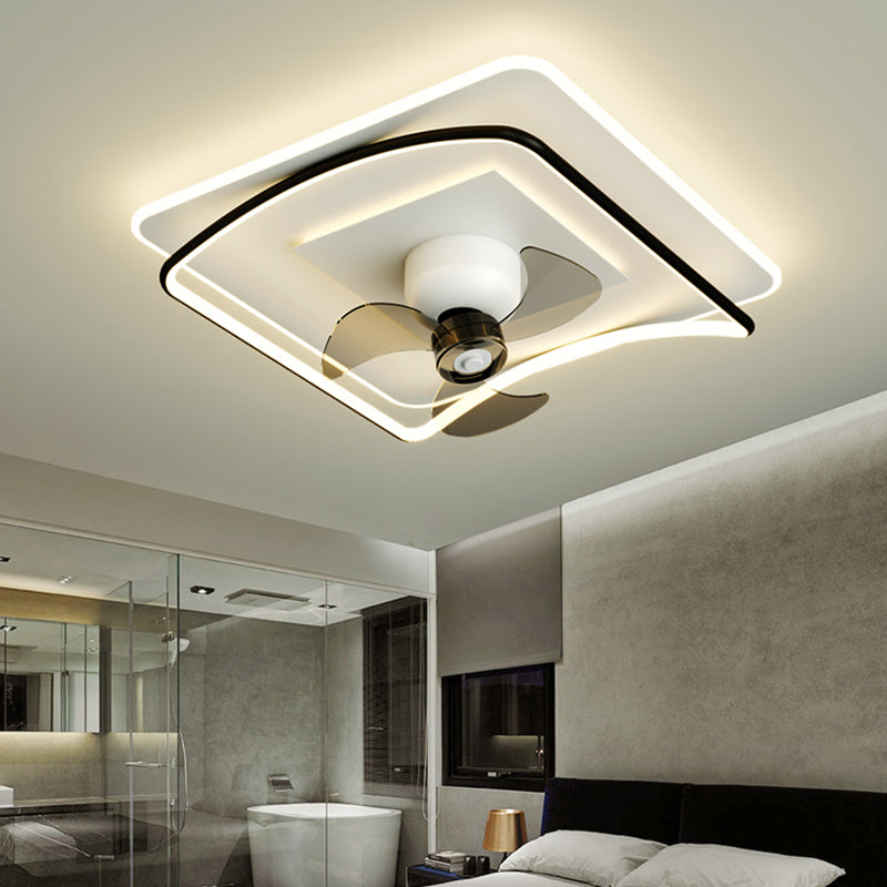 Contemporary Geometric Fan Light Metal LED Flush Mount Light for Bedroom