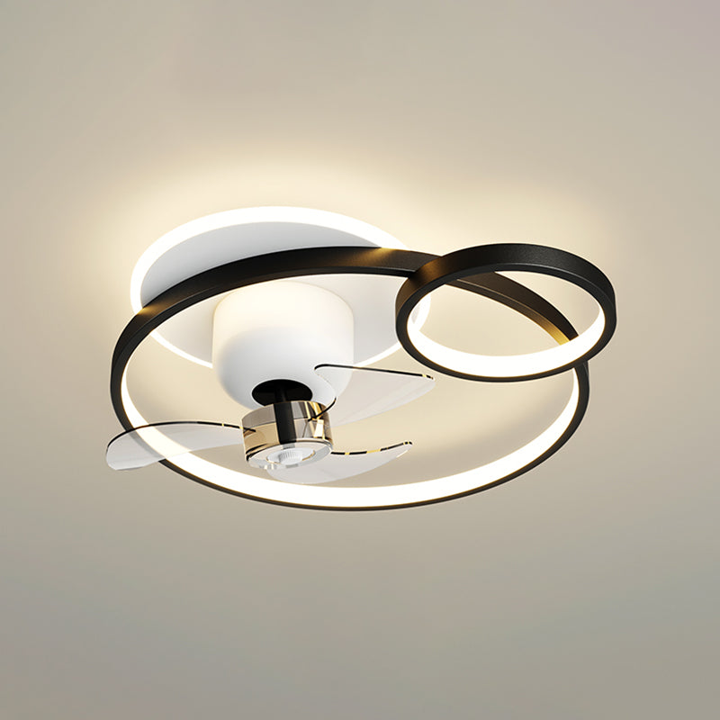 Contemporary Geometric Fan Light Metal LED Flush Mount Light for Bedroom