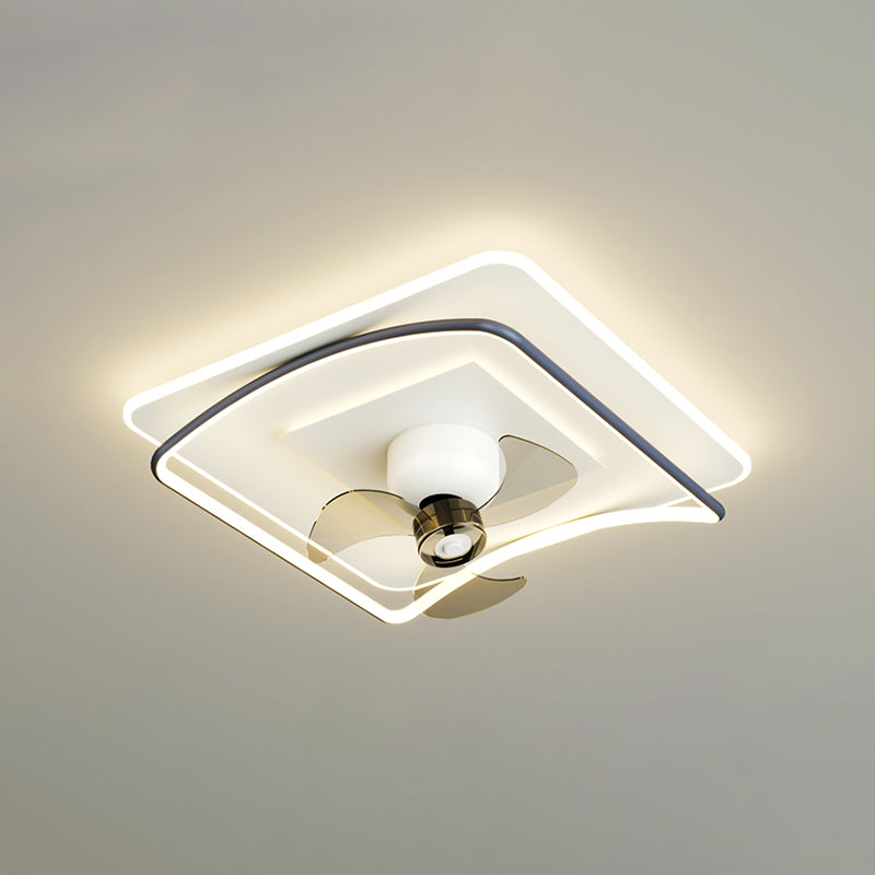 Contemporary Geometric Fan Light Metal LED Flush Mount Light for Bedroom