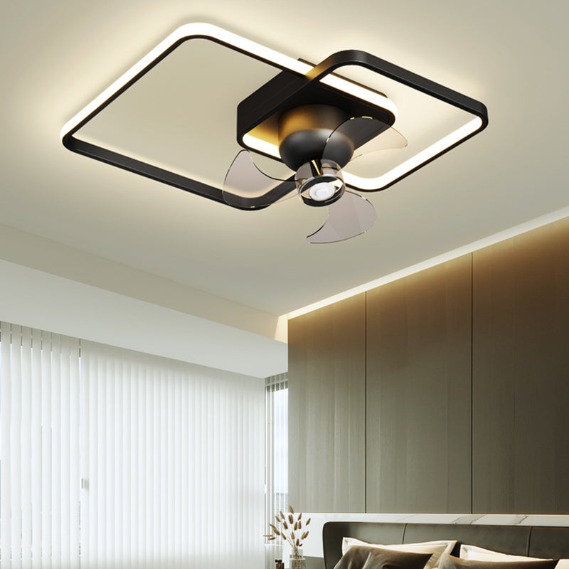 Contemporary Geometric Fan Light Metal LED Flush Mount Light for Bedroom