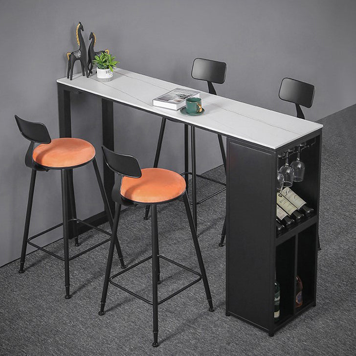 Industrial Style Rectangle Bar Table 42-inch Height Iron Pedestal Bistro Table