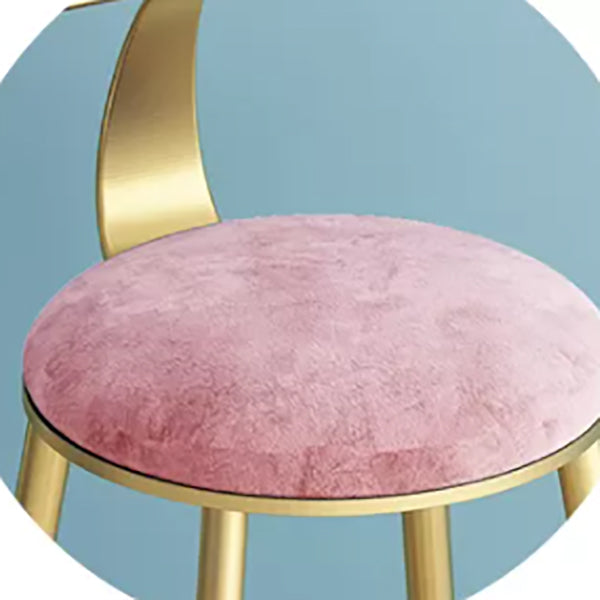 Nordic Style Backrest Counter Stool Iron Cafe Bar Stool with Velvet Cushion and Pedal